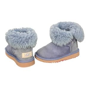 UGG Bailey Button Blue Suede Shearling Boots 5991T Toddler Girl's 9